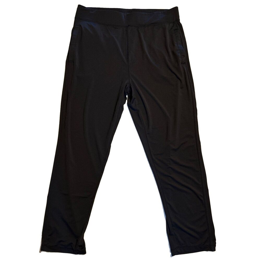 Pony Men's Active Stretch Straight Leg Pants Pockets Black Size Large
